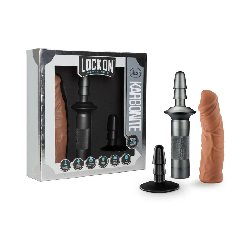 best vibrating dildo for beginners-Blush Lock On Karbonite - Mocha