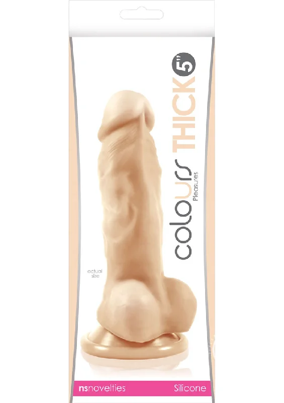 One-Time Masturbator Device-Colours Pleasures Dong Thick 5 White