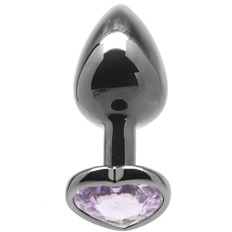 Vibrating Masturbator Tool-Ouch! Purple Heart Gem Plug in Small