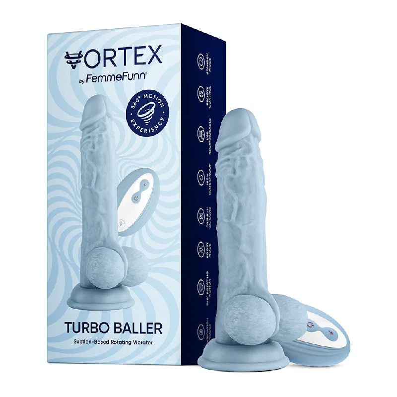 vibrating anal beads for increased pleasure with app control-Femme Funn Turbo Baller 2.0 - Light Blue