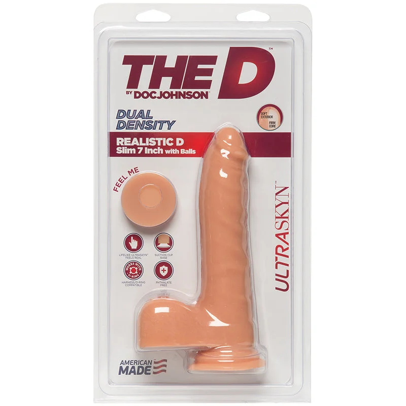 vibrating love egg for easy insertion and remote control-The D Realistic Slim 7in Ultraskyn Vanilla