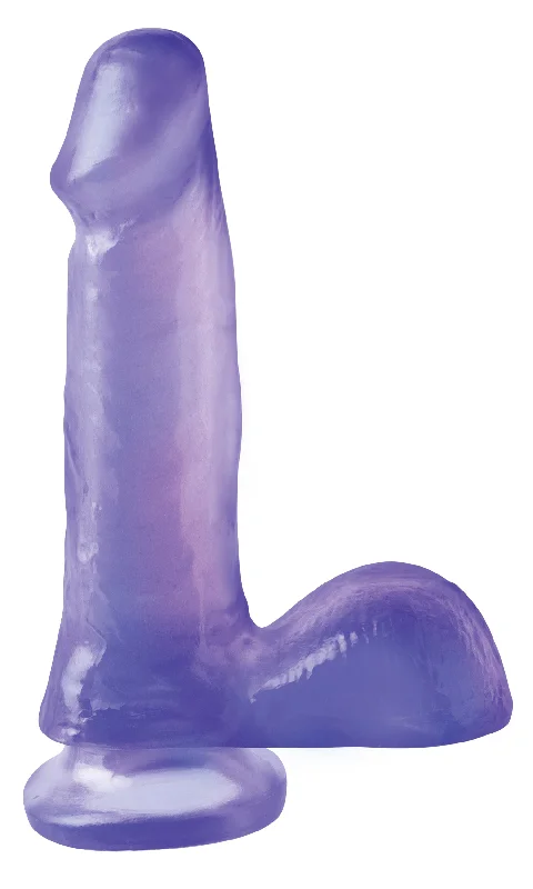 Easy-Store Masturbator Case-Basix Rubber Works - 6 Inch Dong With Suction Cup - Purple