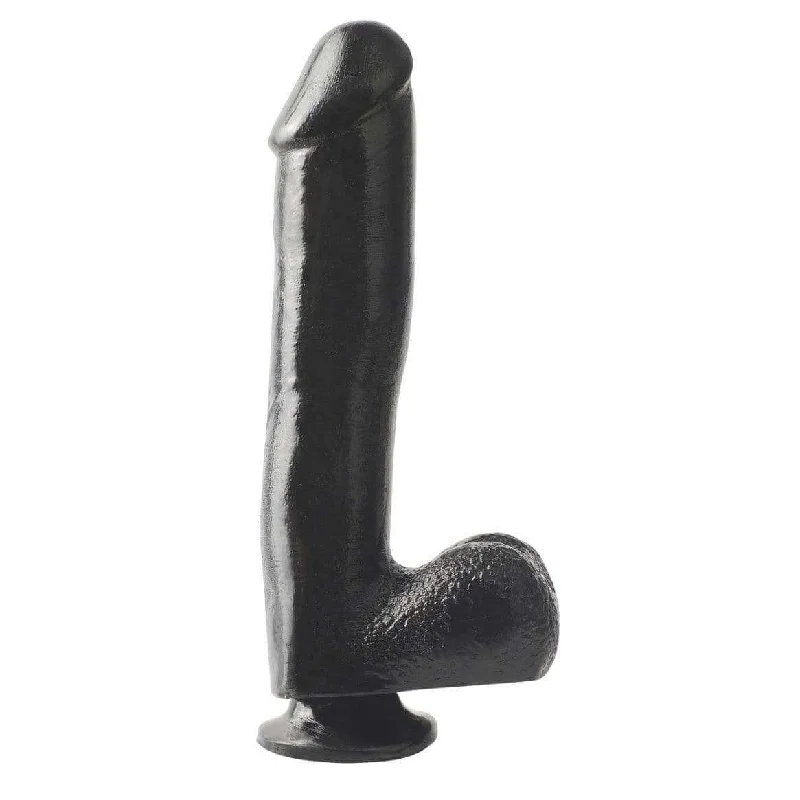 Lightweight Masturbator Kit-Basix 10" Dong with Suction Cup - Black