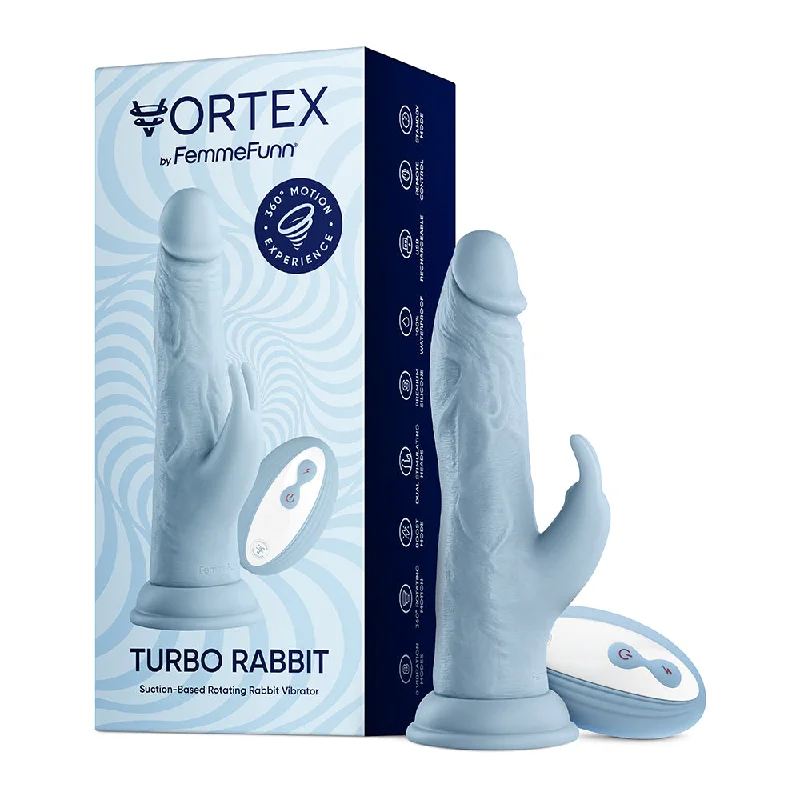 vibrating anal toy for solo play with multi-speed settings-Femme Funn Wireless Turbo Rabbit 2.0 - Light Blue