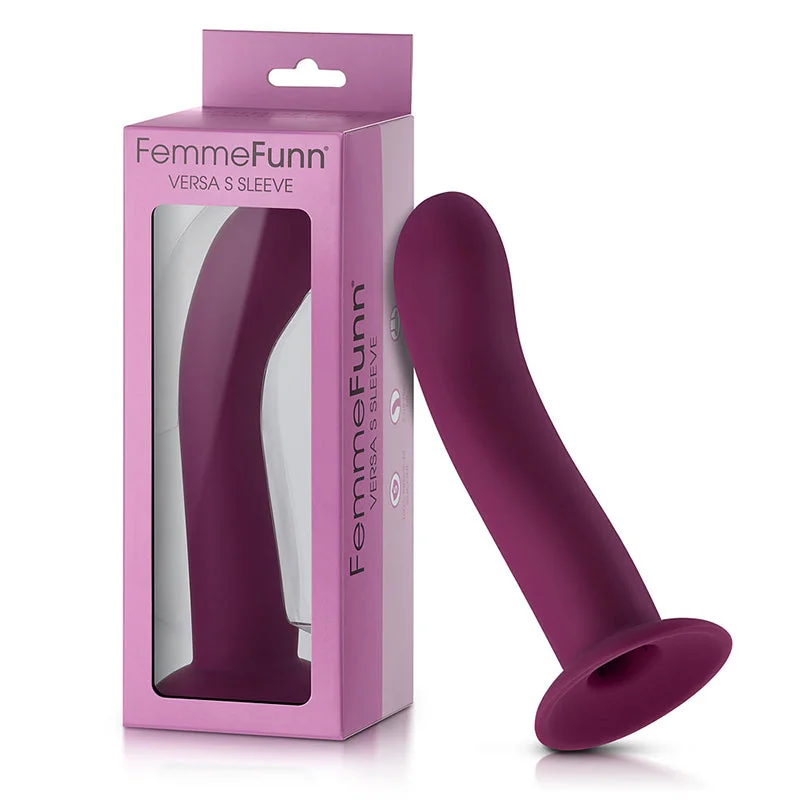 silicone vibrator for safe and comfortable use-Femme Funn Versa Shaft Sleeve - Dark Fuchsia