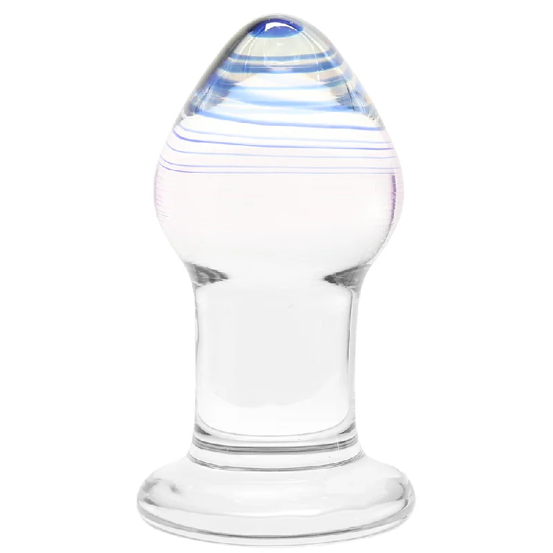 Pocket Masturbator Device-Amethyst Rain Glass Butt Plug