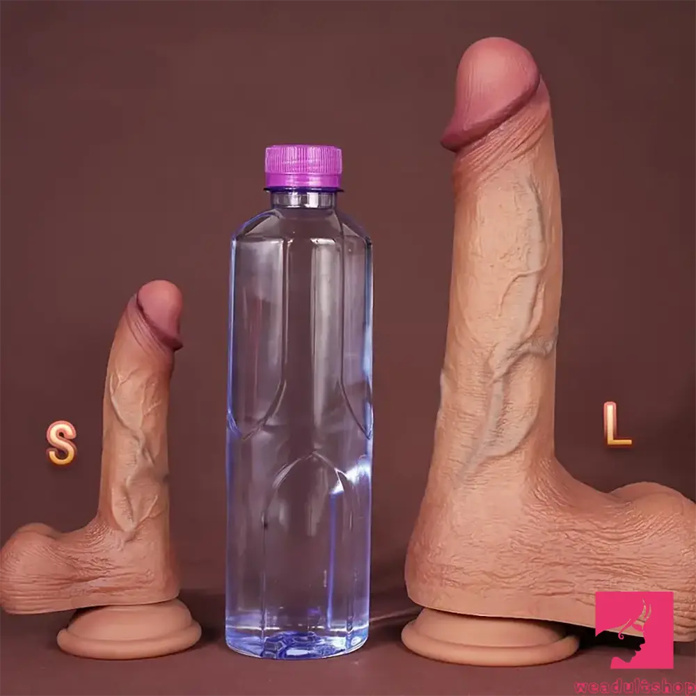 Folded dildo-6.1in 7.87in 10.24in Realistic Liquid Silicone Soft Dildo For Women Men