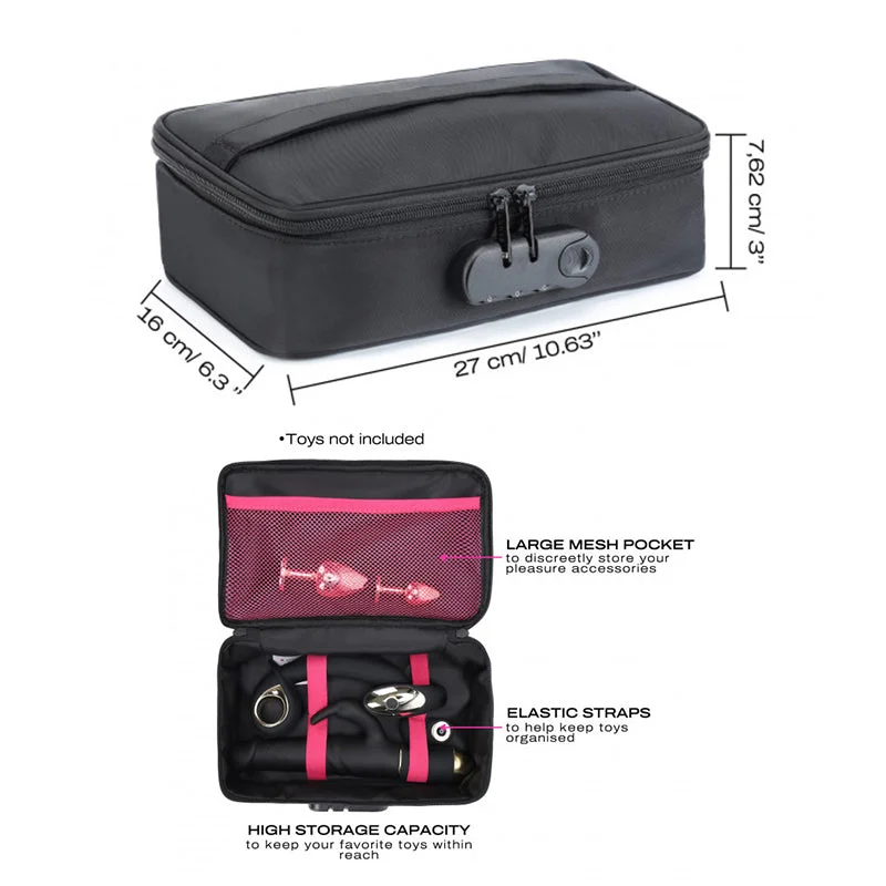 rechargeable vibrating butt plug for beginners-Dorcel Discreet Toy Storage Box With Padlock and Code