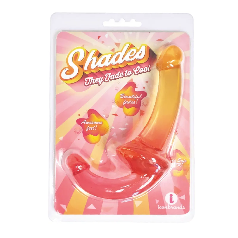 Heavy-Duty Masturbator Shell-Shades - 9.5 Inch Strapless Double Dong - Pink to Orange