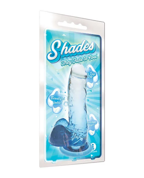 Soft Masturbator Kit-Shades 7 inches Jelly Gradient Dong Blue