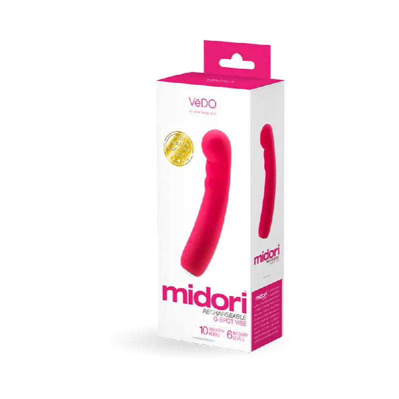 vibrating anal toy for beginners with soft silicone-Vedo Midori Rechargeable G-spot Vibe Pink