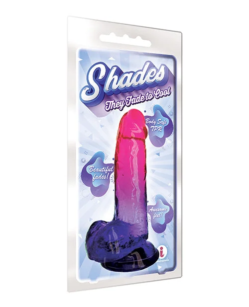 Compact Masturbator Sleeve-Shades Jelly TPR Gradient Dong Large - Pink/Plum