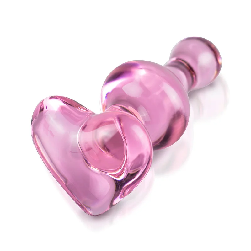 Versatile Masturbator Sleeve-Icicles No.75 Pink Heart Glass Butt Plug