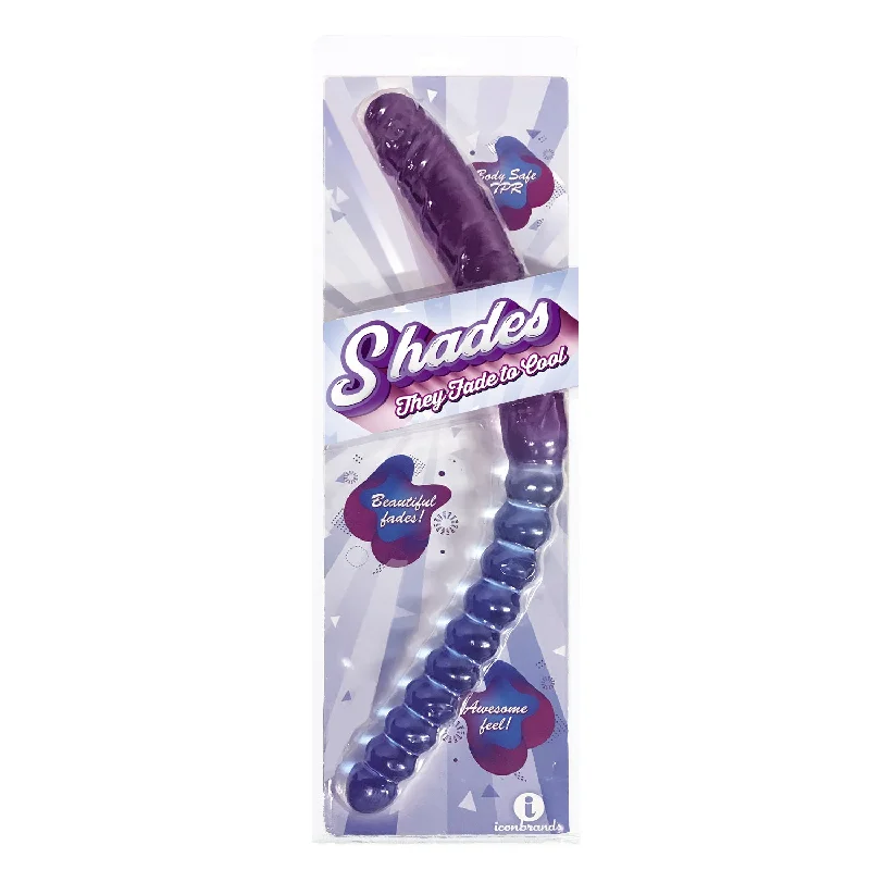 Innovative Masturbator Design-Shade - 17 Inch Double Dong - Violet and Blue